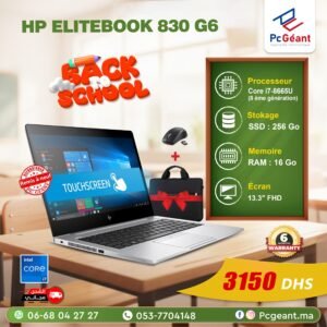 HP EliteBook 830 G6 Core i7-8665U I 16Go I 256Go SSD I Win 11Pro I 13.3" IPS Full HD  Tactile [Remis à Neuf]