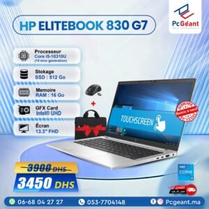 HP EliteBook 830 G7 Core i5-10210U I 16Go I 512Go SSD I 13.3"FHD-Tactile [Remis à Neuf]