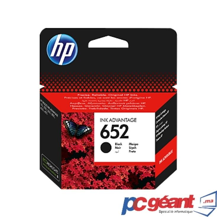 Cartouche D’encre Noire Originale HP 652 Advantage (F6V25AE)