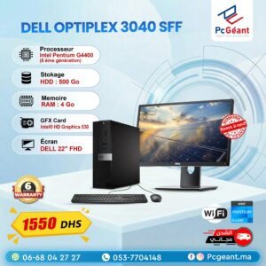 DELL OptiPlex 3040 SFF Intel® G4400 I 4Go I 500Go I Dell 22" Full HD [Remis à Neuf]