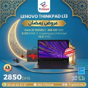 LENOVO ThinkPad L13 Core i5-10210U I 8Go I 256Go SSD I 13.3″ Full HD [Remis à Neuf]